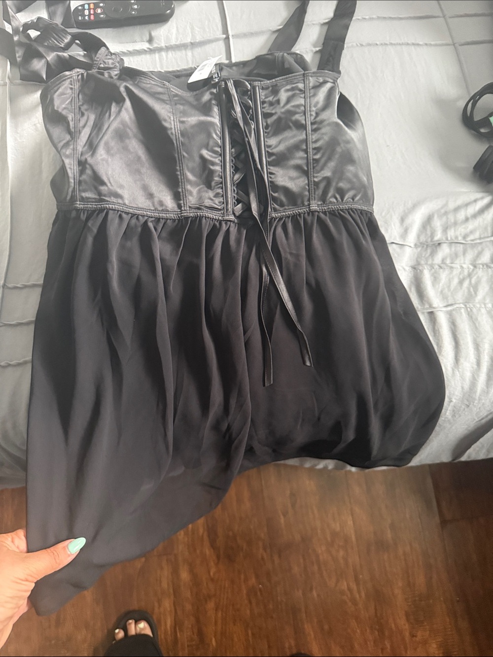 torrid Black Satin & Chiffon Babydoll Lingerie